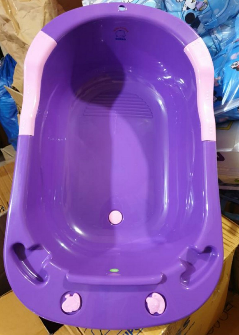 GERBO baby bath tub with drain (VIOLET), Babies & Kids, Bathing