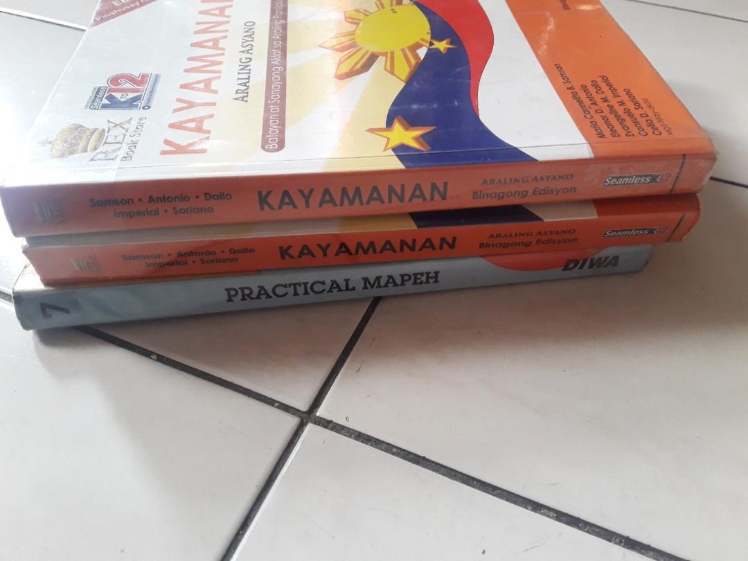 Grade 7 books (Category: Textbooks) located in Quezon City. Submitted by shopaholics.31 (Listing ID 1048097766, Image 2). Description: kayamanan araling asyano 2pcs practical mapeh.