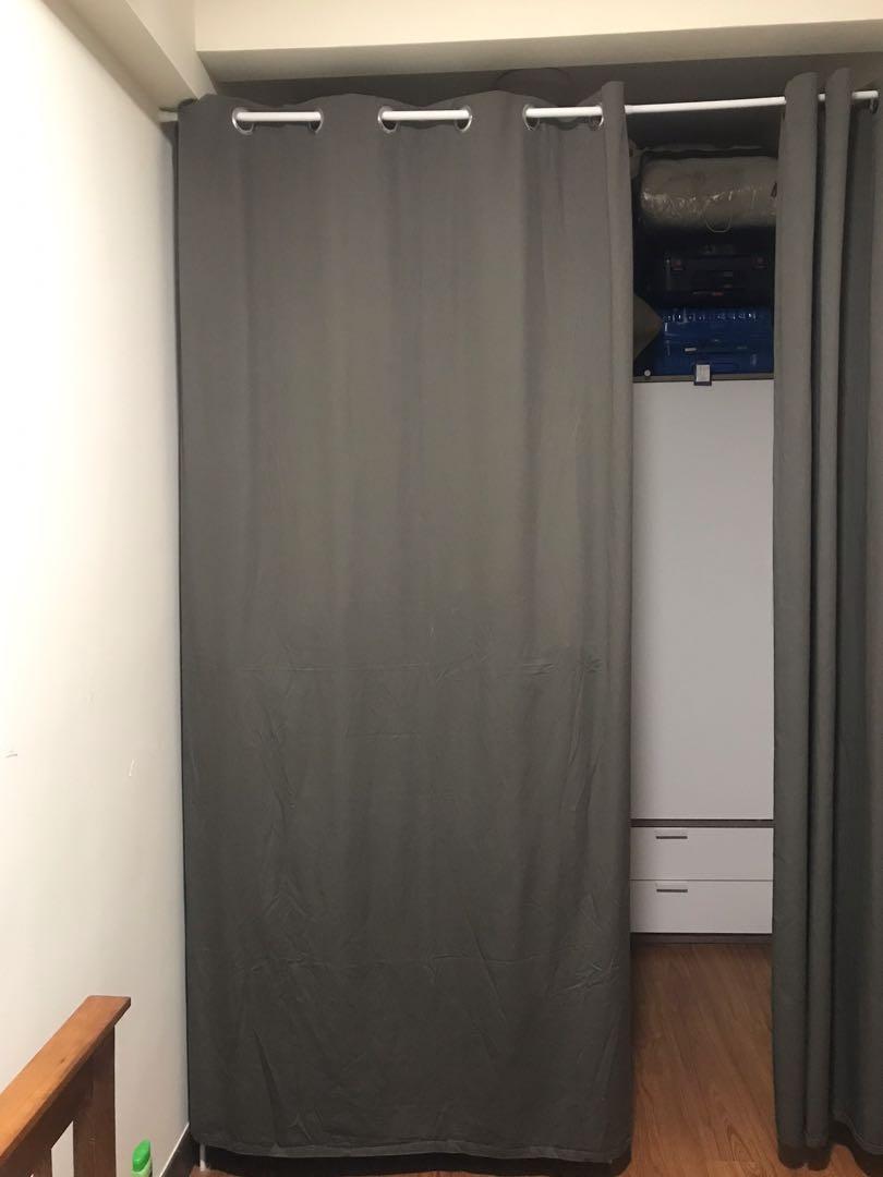 IKEA Grey Curtains , Home u0026 Furniture, Home Décor on Carousell