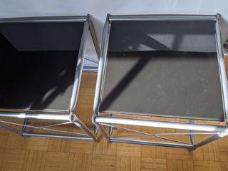 IKEA metal & glass side tables set of 2