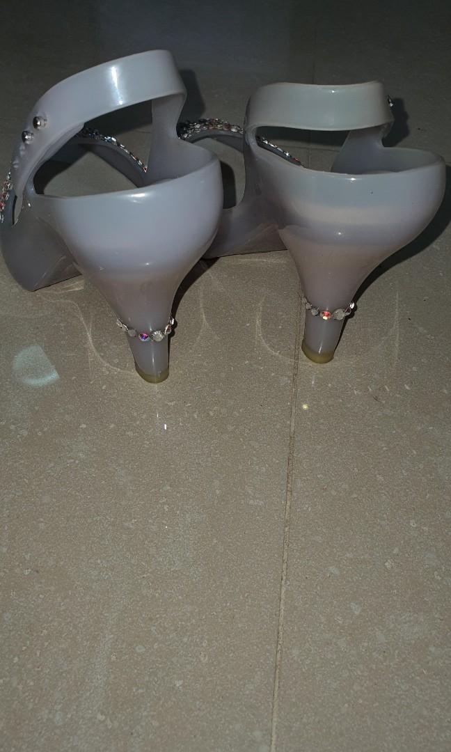 j.maskrey for Melissa couture Swarovski crystal white heels