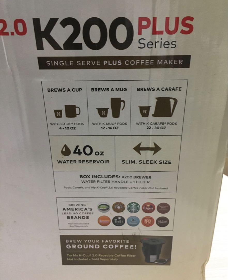 Keurig 2.0 K200 PLus Series Single Serve KCup Pod Coffee Maker