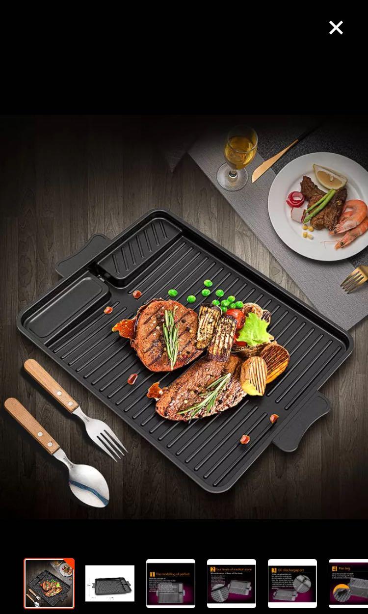 Korean Non Stick Baking Tray Bbq Pan Samgyupsal Grill Plate Furniture Home Living Kitchenware Tableware Bakeware On Carousell