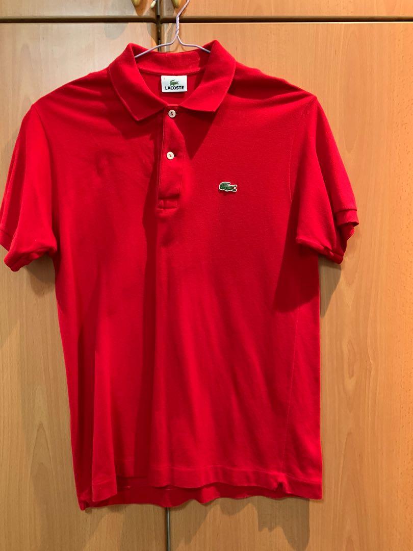 lacoste red polo t shirt