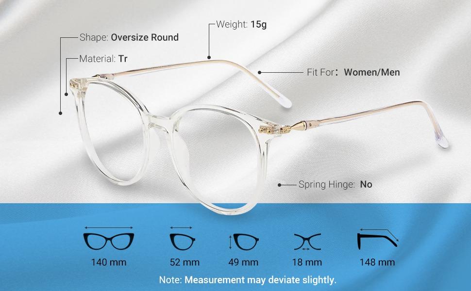 Firmoo Blue Light Blocking Glasses Oversize Square Computer Eyewear Anti Eyestrain Anti Glare Eyewear for Women Men 