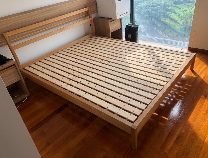Muji Bed Frame Double Furniture, Muji Wooden Bed Frame