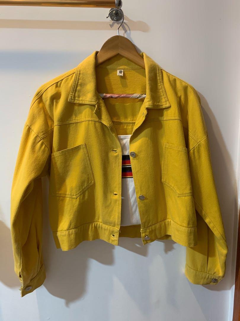 mustard cropped jacket