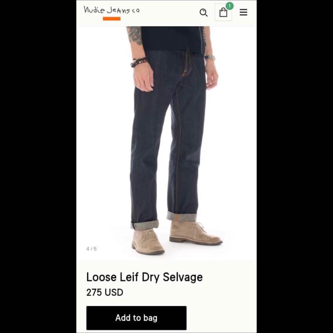 nudie loose leif dry selvage