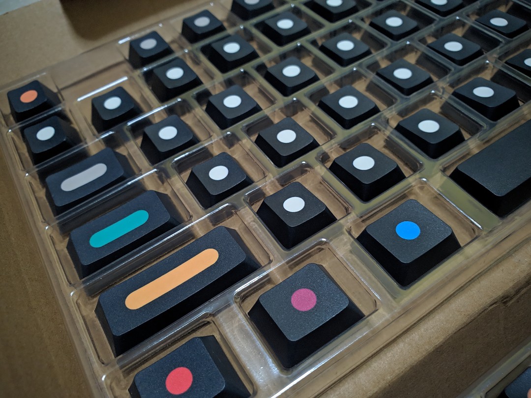 PBT Keycaps GMK Dots Inspired Black White Pastel colorway mechanical