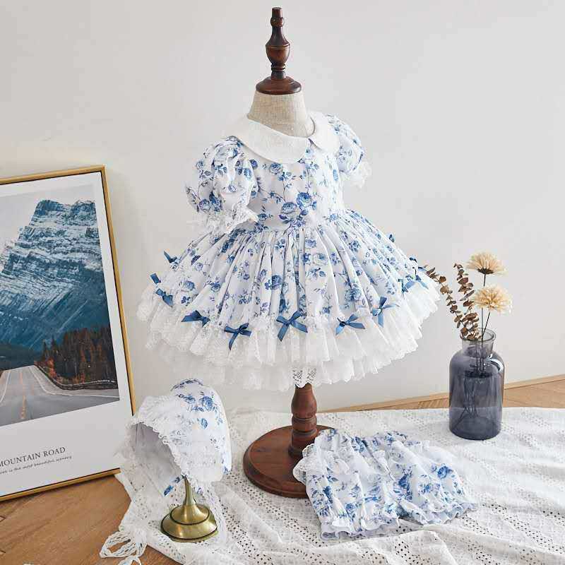 Puff cute vintage dress for little girls