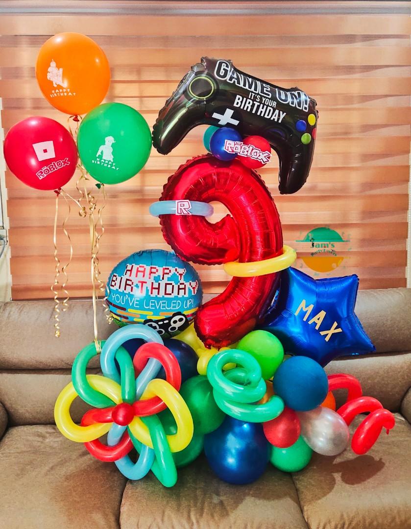 Roblox Birthday Balloon Bouquets Hobbies Toys Stationary Craft Craft Supplies Tools On Carousell - roblox balloons bouquet