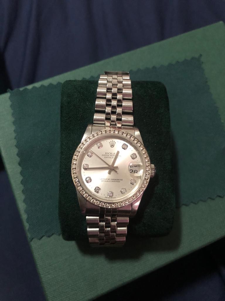 Rolex 31mm diamond bezel hotsell