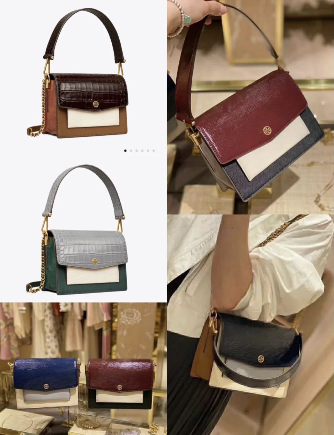 Tory burch robinson hotsell mixed materials shoulder bag