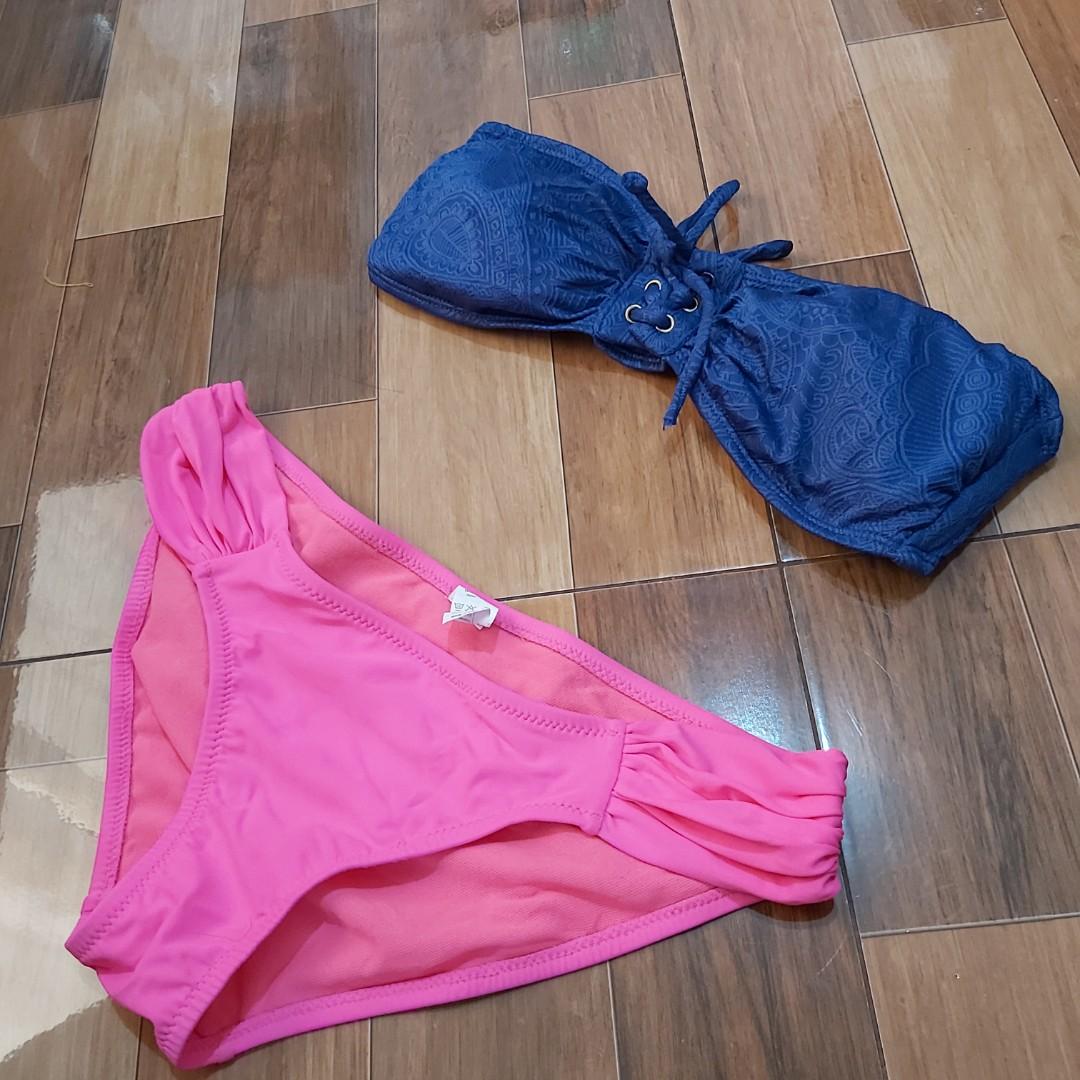 Two piece swimsuit (Category: Bikinis & Swimsuits) located in Quezon City. Submitted by cheverloo (Listing ID 1048107382, Image 2). Description: S-M, padded,hooked, in good condition. di ko pa to nagamit. rfs:declutter, di na kasya.😆 msg me! bpi only..