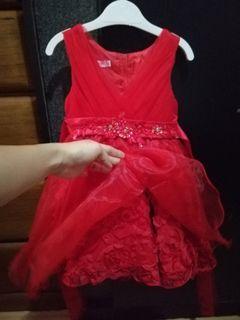 4 Layers Red Birthday Dress Party Princess Elegant