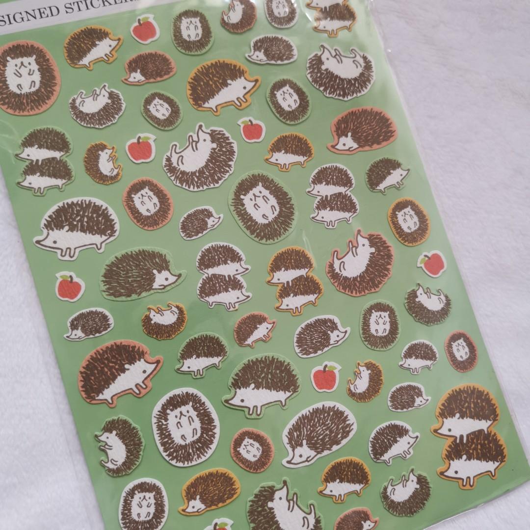 Daiso Mini Sticker Collection Hedgehog 2 Sheets : : Toys