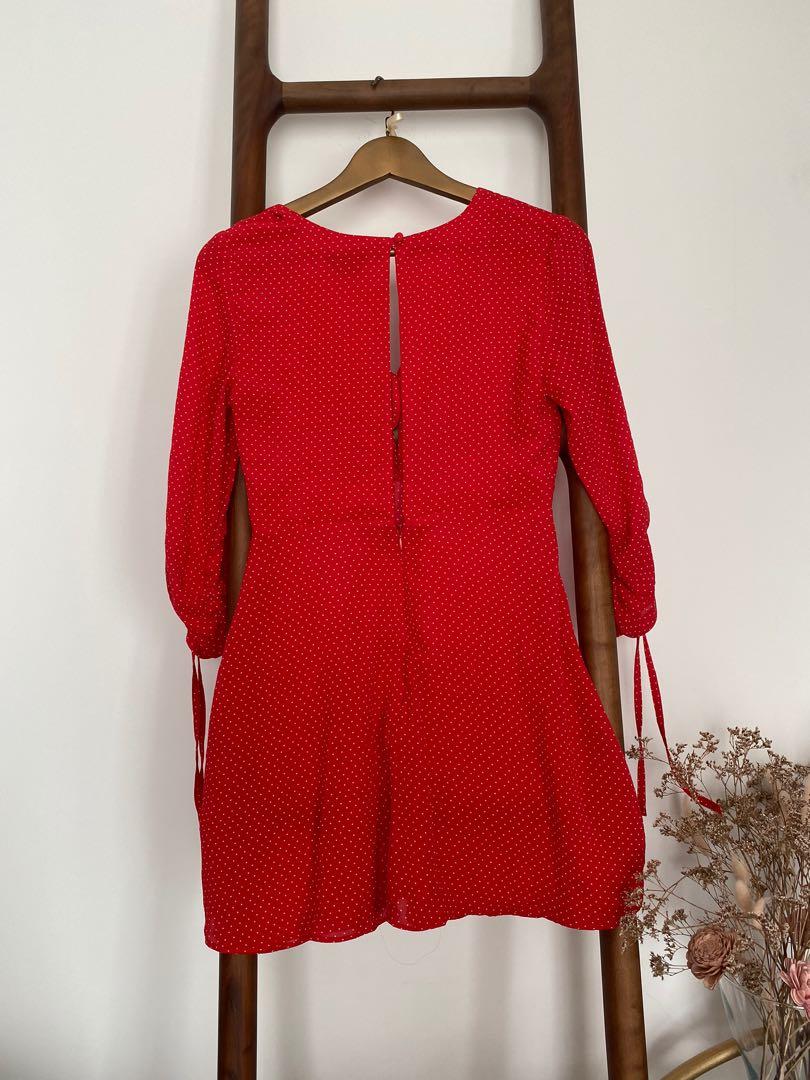 Topshop red polka dot dress hot sale