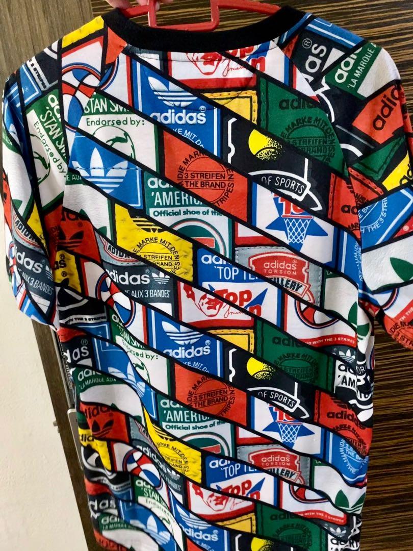 adidas multi logo tee