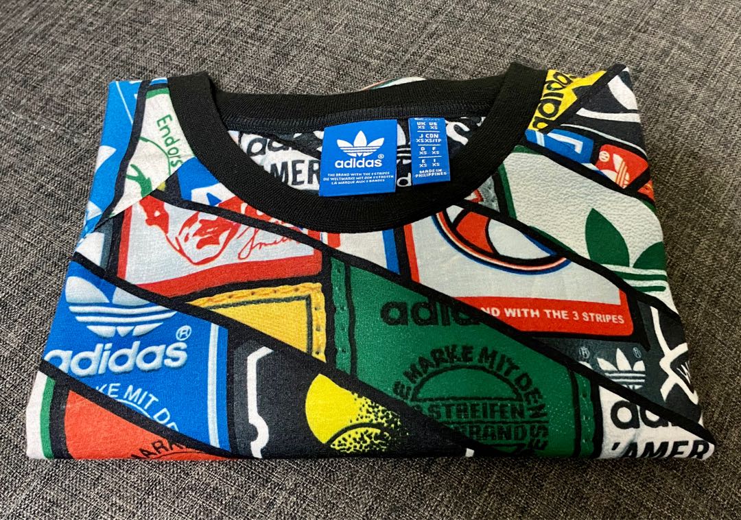adidas multi logo tee