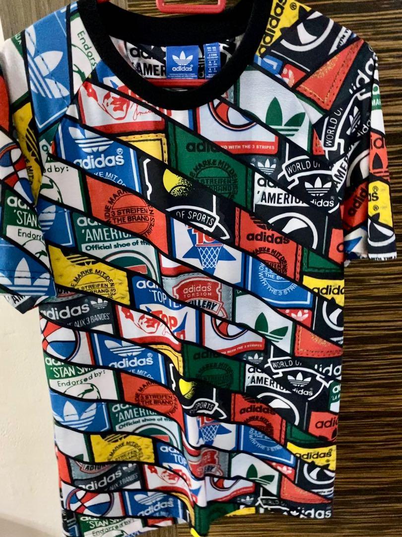 adidas multi logo tee