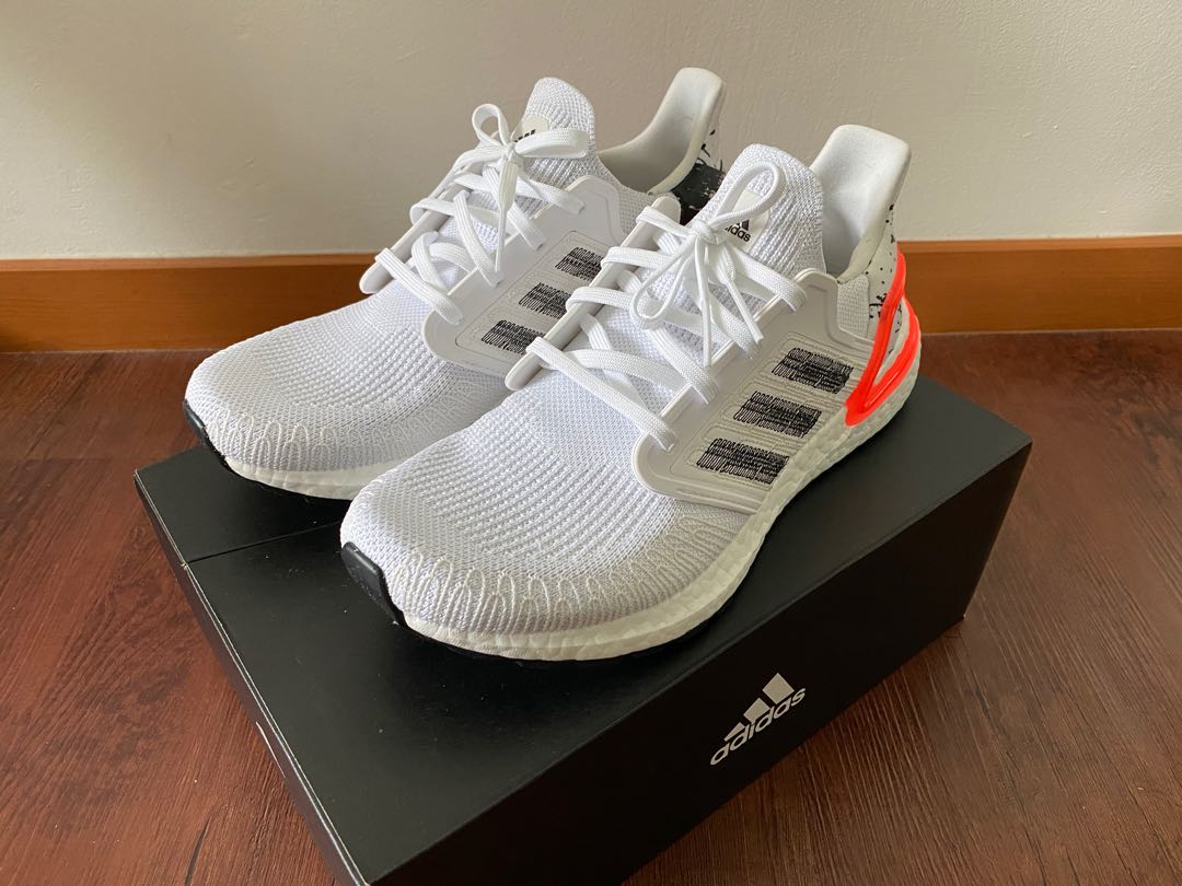 Ultra boost 20 discount white black coral