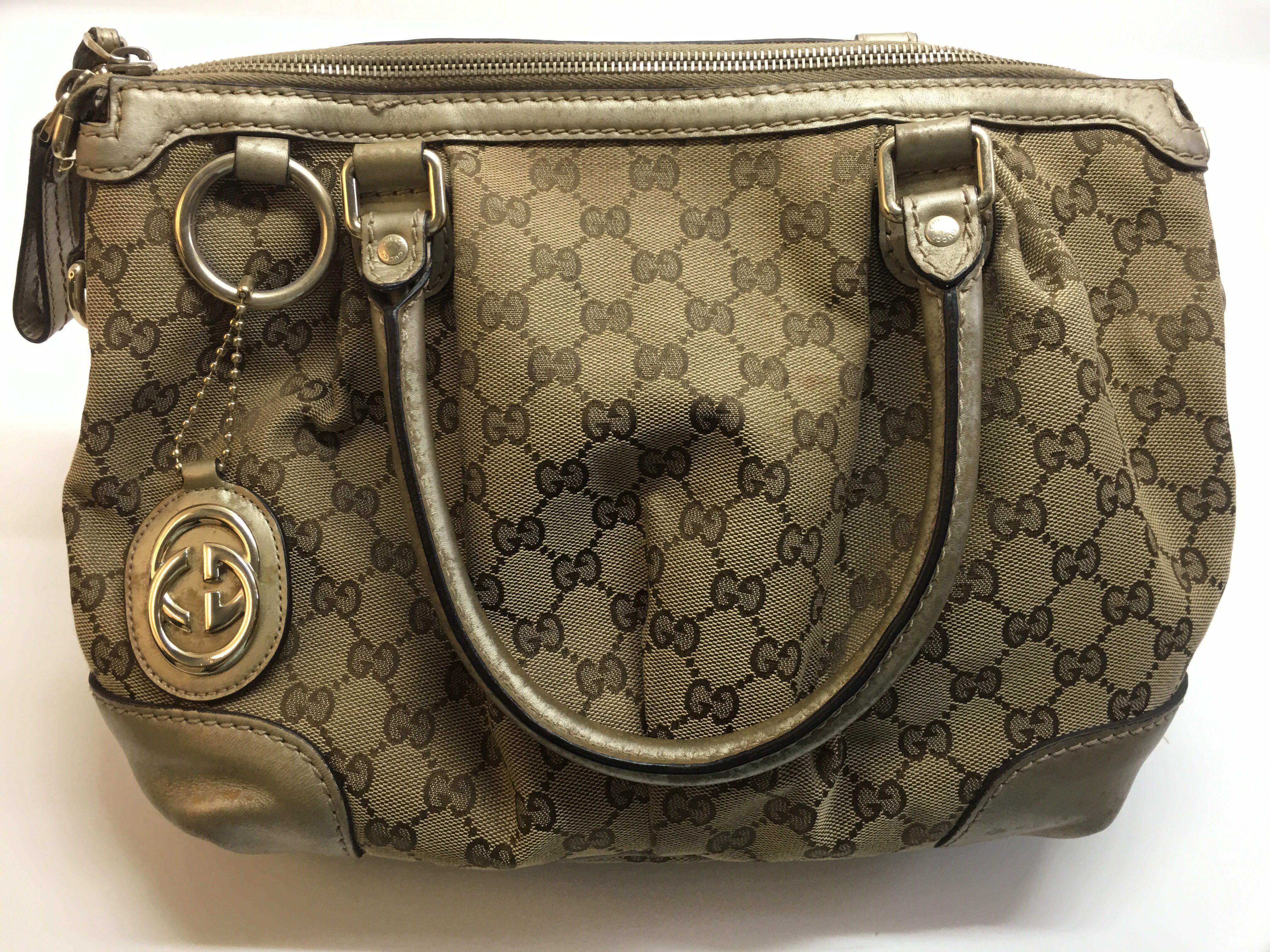 Authentic Gucci (Category: Bags & Wallets) located in Singapore. Submitted by susy2020 (Listing ID 1048366809, Image 1). Description: Original Gucci handbag Good condition Some part of leather slightly discoloured due to seldom use.