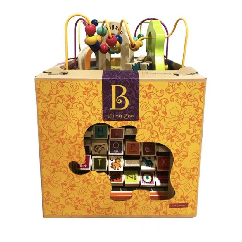 B. toys Wooden Activity Cube Zany Zoo, Babies & Kids, Infant Playtime