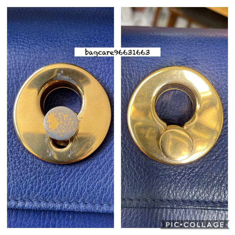 Bag spa hardware logo replating, remove scratches,bag cleaning,leather
