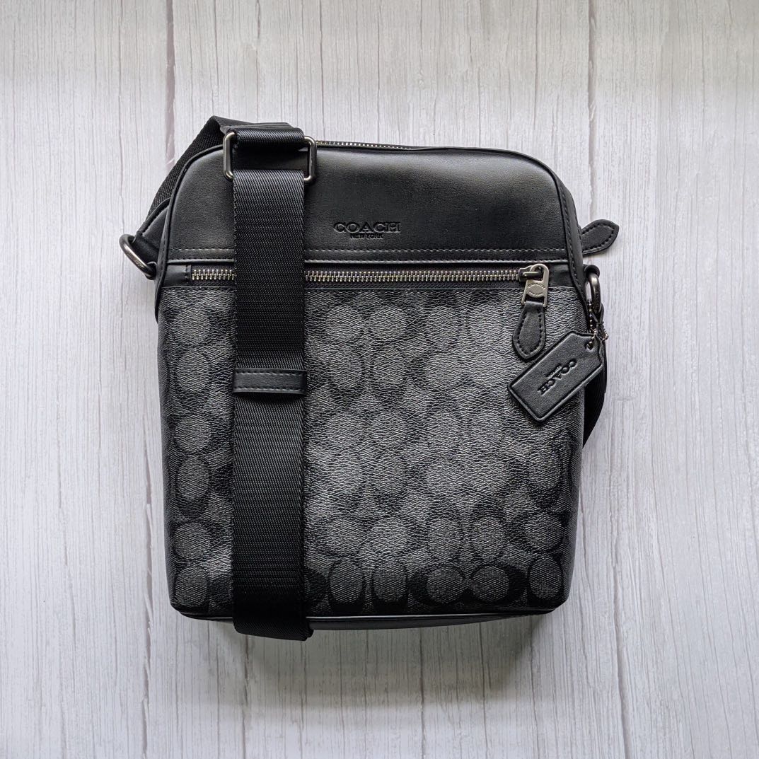 COACH original men's houston flight bag crossbody messenger in