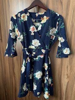 Floral Print Kimono Style Dress