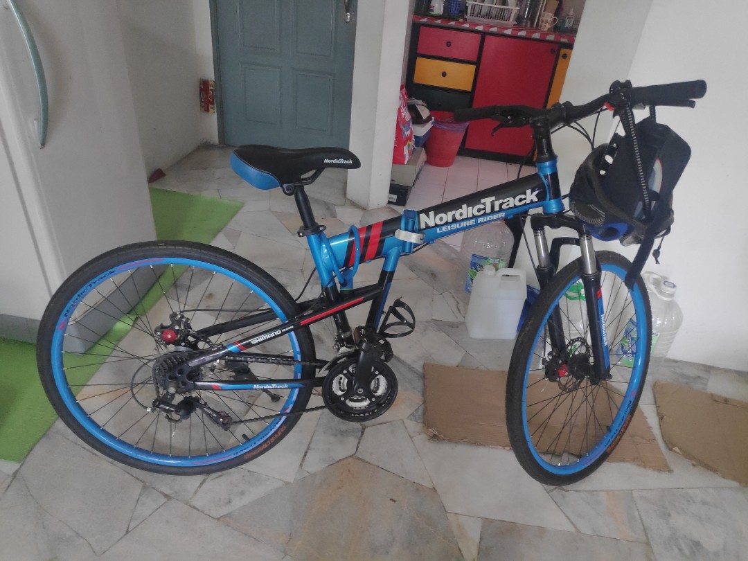 Nordictrack folding bike 26 blue 2025