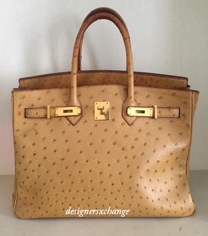 Ginza Xiaoma - Ostrich Birkin 30 in Chestnut with Gold