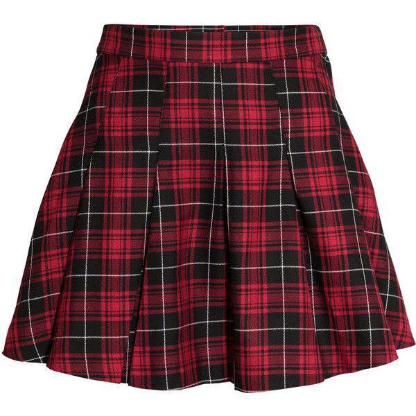 H&m red checked skirt outlet