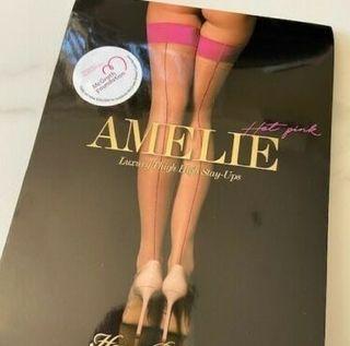 Honey Birdette Amelie hot pink stay up stockings - Medium