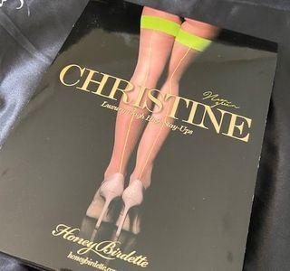 Honey Birdette Christine neon yellow stay up stockings - Medium
