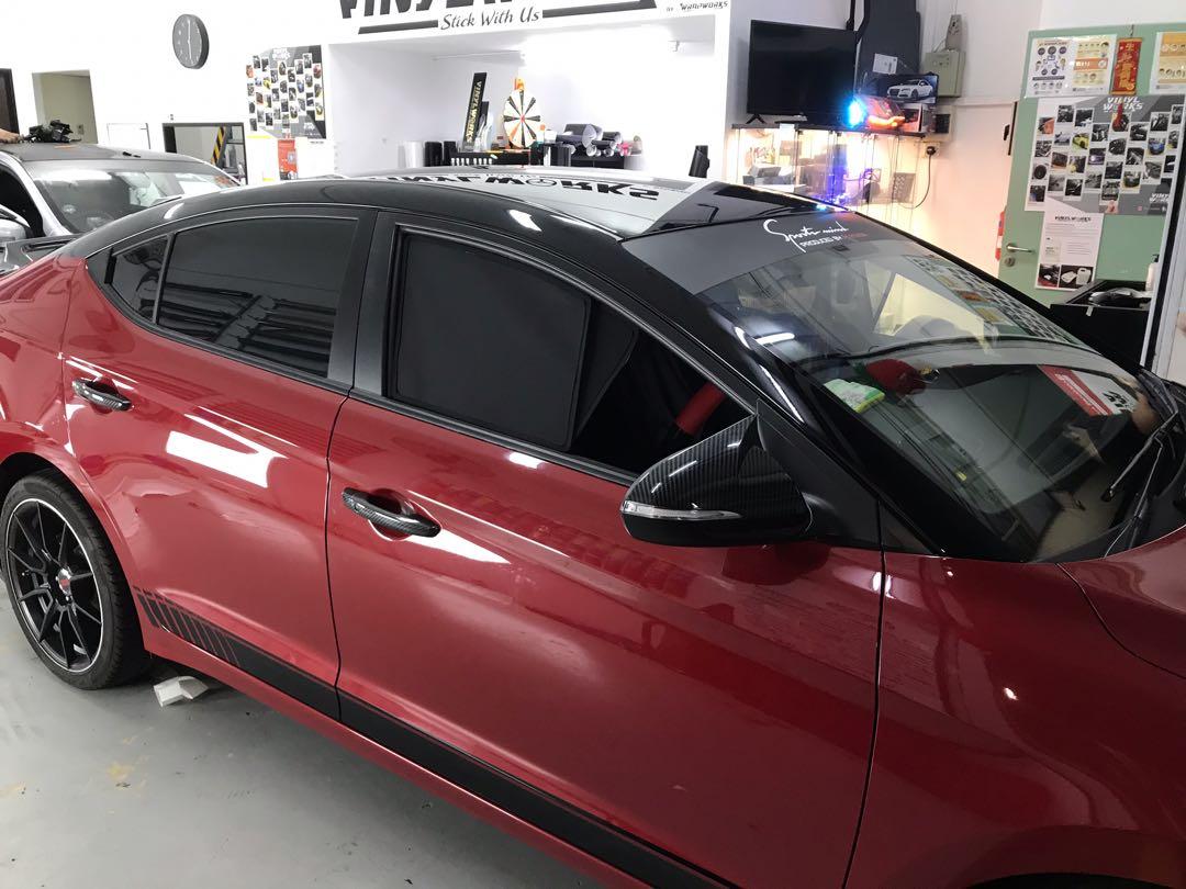 Hyundai Elantra Halfcut Gloss Black Wrap Car Accessories Accessories On Carousell