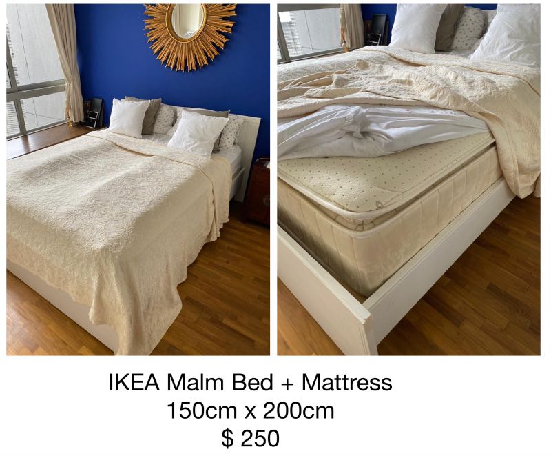 ikea malm bed incl mattress furniture beds mattresses on carousell
