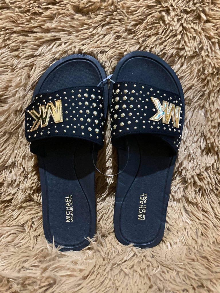 michael kors sabine animal print slides