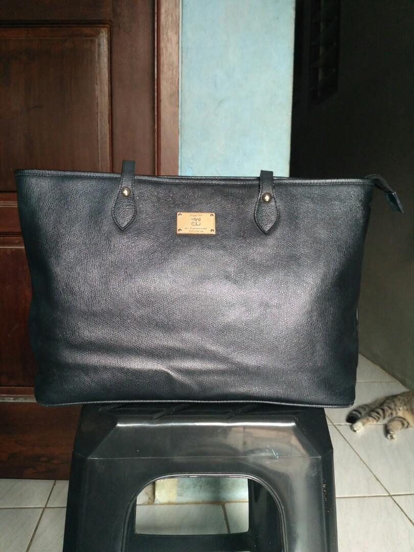 Nicole Miller Black Tote Bag Tas Branded, Fesyen Wanita, Tas