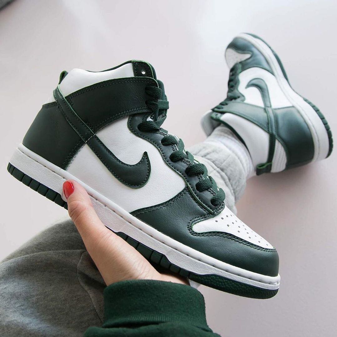 dunk high spartan green stock