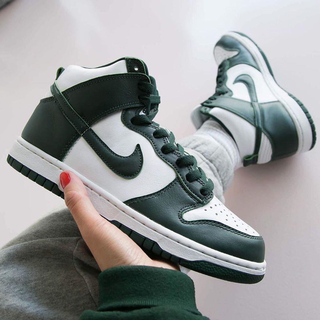 dunk high spartan green stock