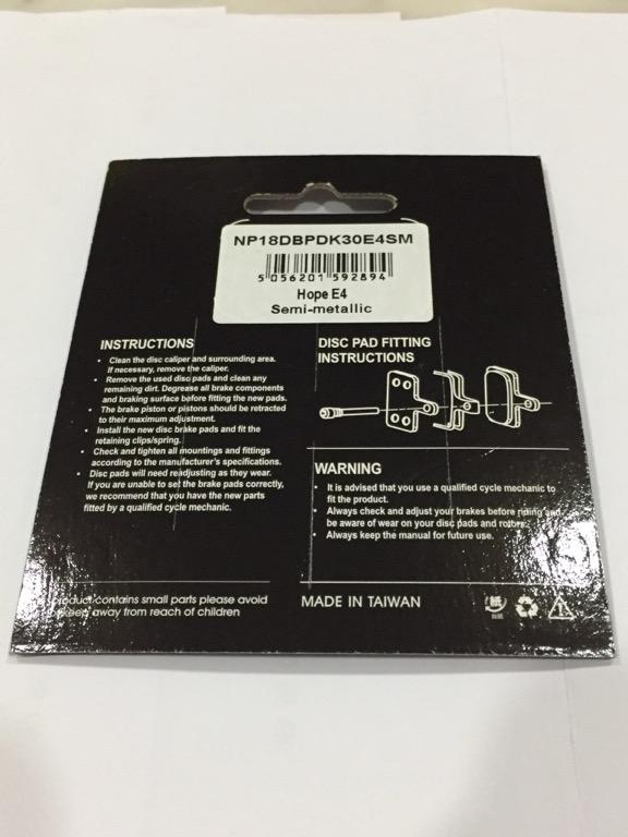 hope tech 3 e4 sintered pads