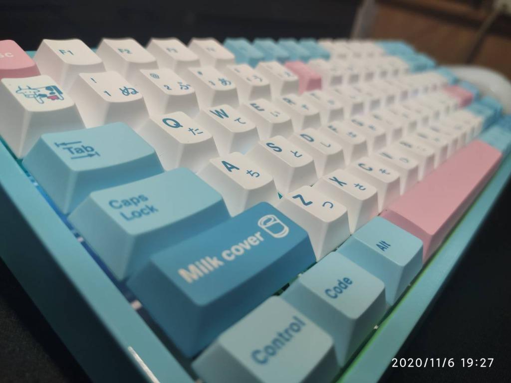 PBT Keycaps GMK Noel Light White Pink Blue Inspired pastel colorway