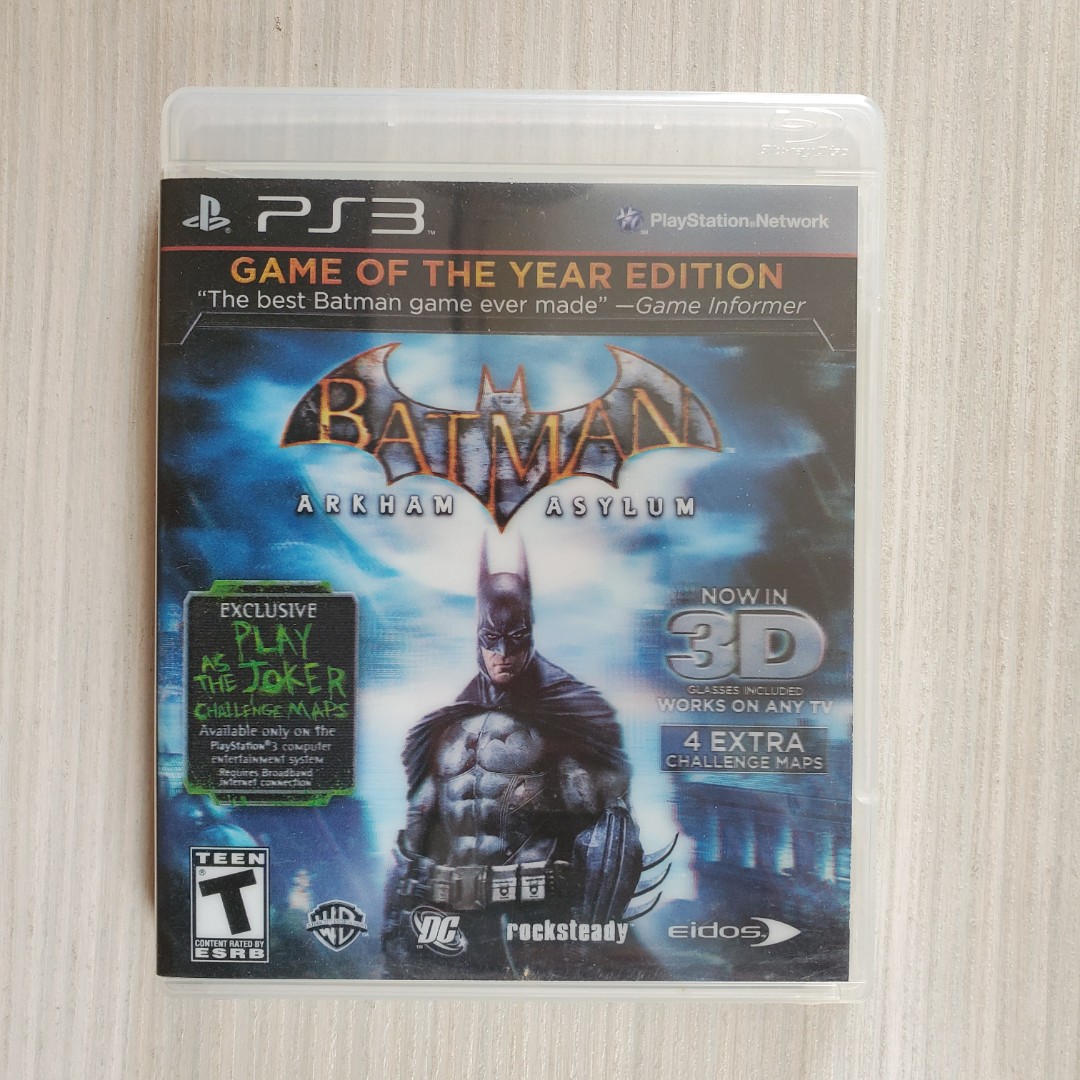 PS3 Game] Batman Arkham Asylum (Game of the Year edition), Video Gaming,  Video Games, PlayStation on Carousell