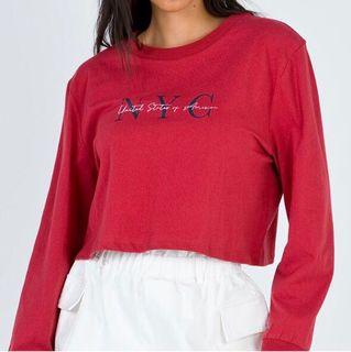 Red Long Sleeve Graphic Tee