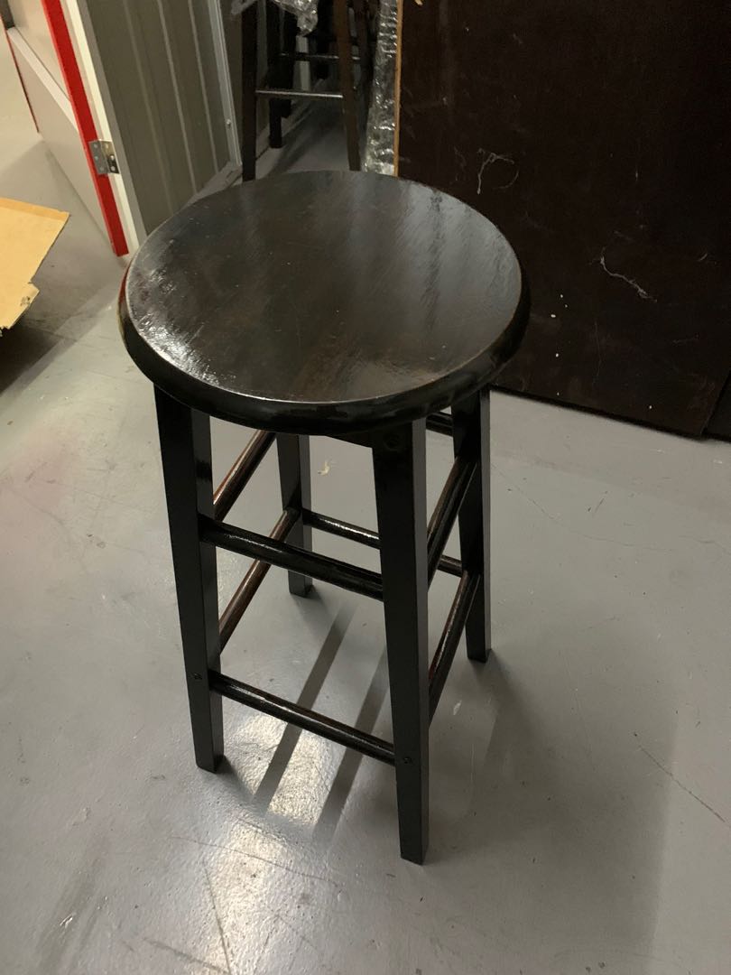 teak round wooden stool antique old high chair tall barstool furniture table dining living room bedroom coffeeshop style artistic masterpiece nostalgic cafe theme brown black furniture home living furniture tables sets on carousell
