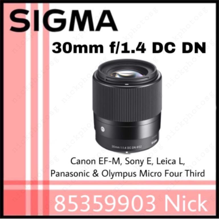 Sigma 30mm F1 4 Dc Dn Contemporary Lens For Canon E Fm Mount Sony E Mount Leica L Mount Panasonic Olympus Micro Four Third Photography Cameras Mirrorless On Carousell