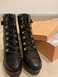 Simmi london jemma black lycra chunky heeled ankle boots online