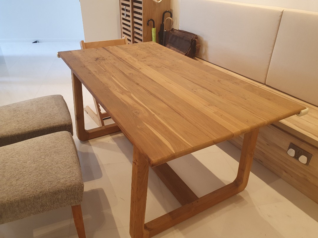 Teak Dining Table Real Wood Furniture Tables Chairs On Carousell
