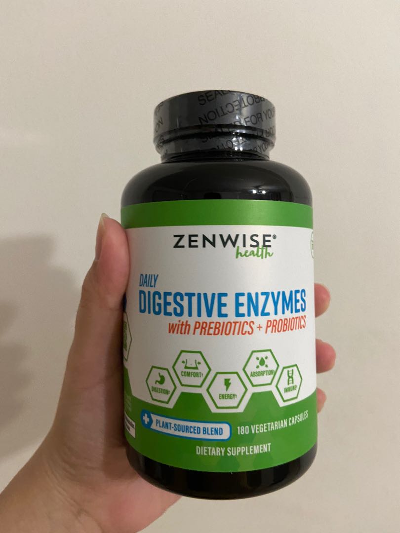 Zenwise Daily Digestive Enzymes With Prebiotics Probiotics 180 Vegetarian Capsules Everything Else On Carousell